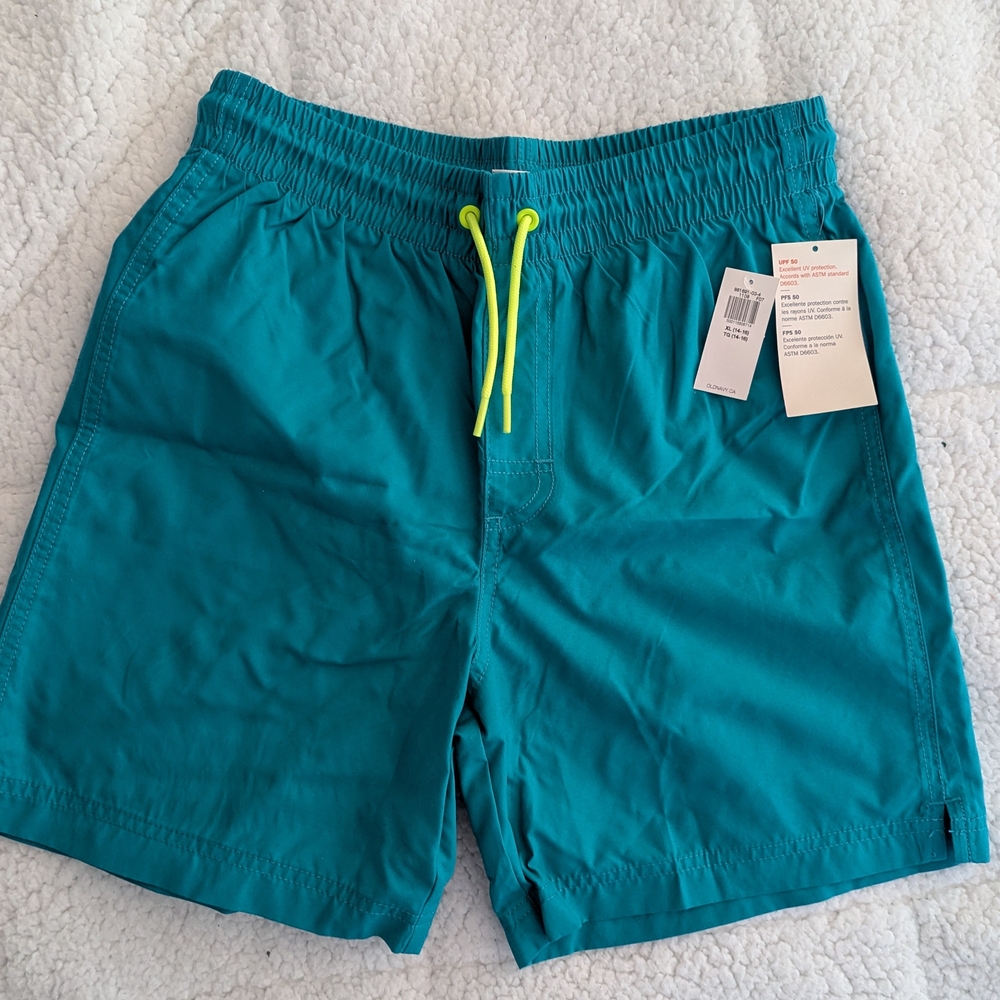 Old Navy Blue Swim Trunks Quick-Dry Elastic Waistband
